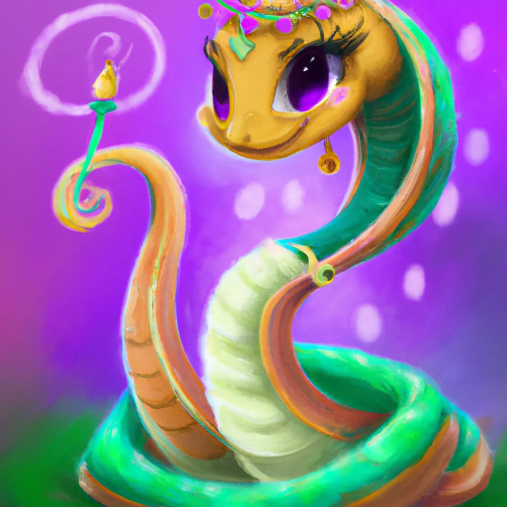 Prompt: cute fairy snake fantasy art