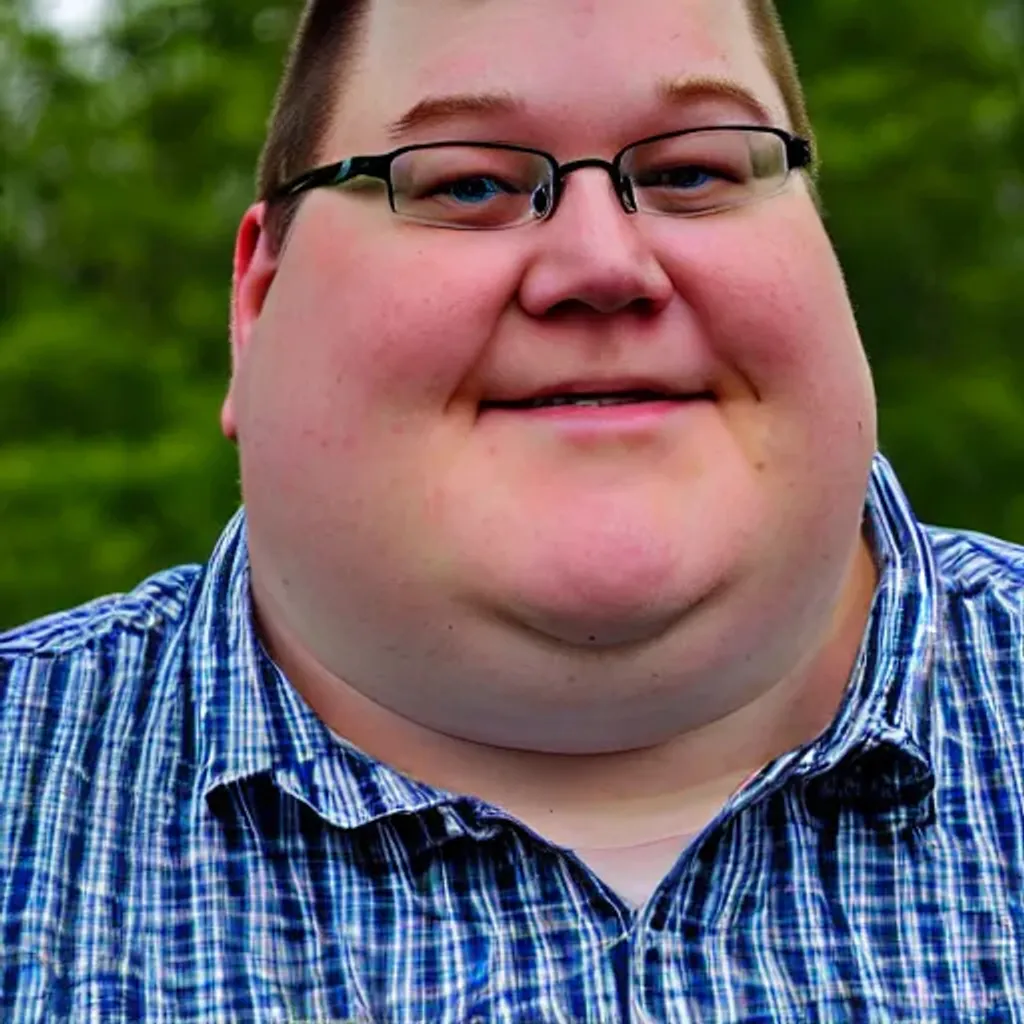 Prompt: High Detailed Photograph of Human that looks like Peter Griffin. Close Up Portrait. Master Work. by Sam Gibson.