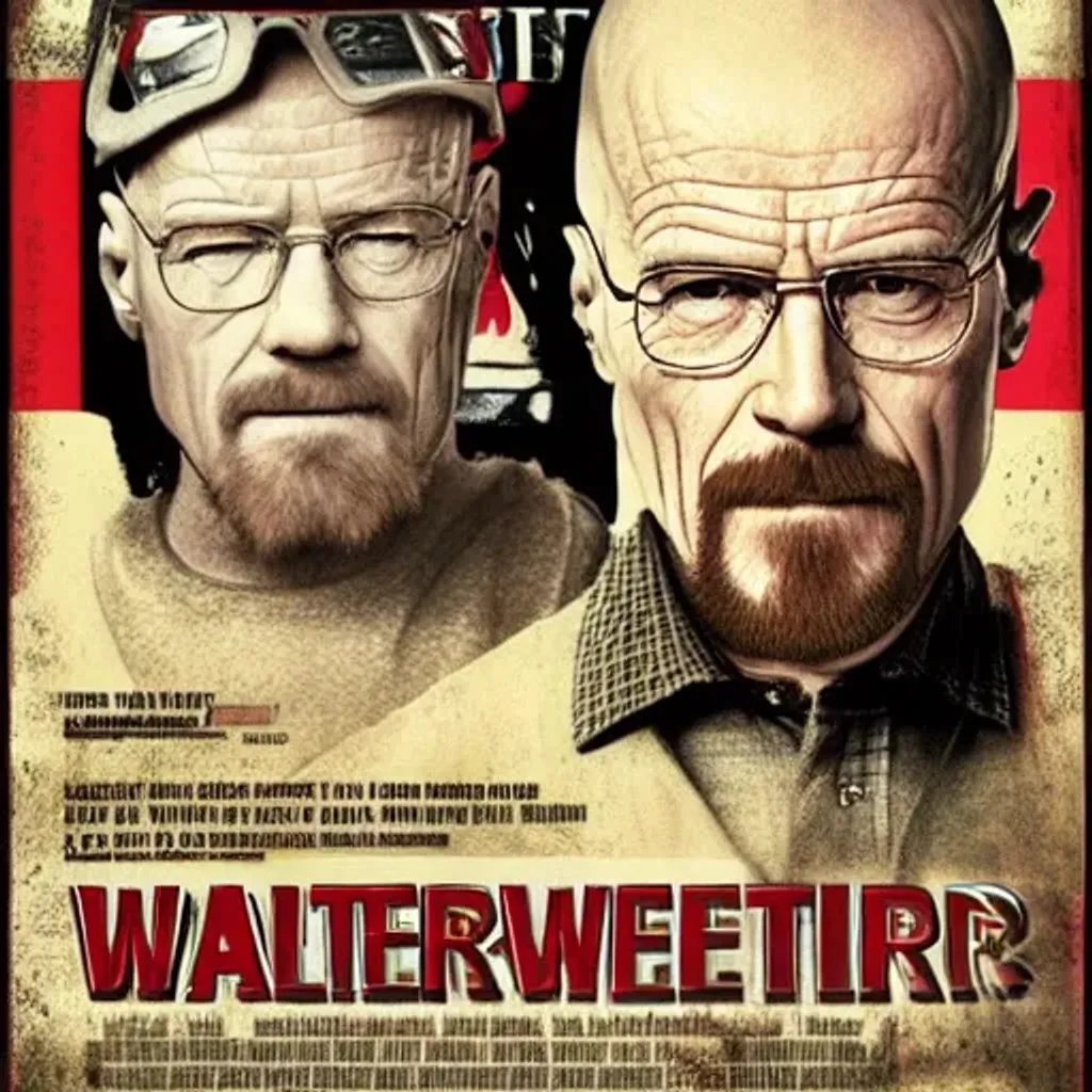 Prompt: poster of Walter White, jewel and money