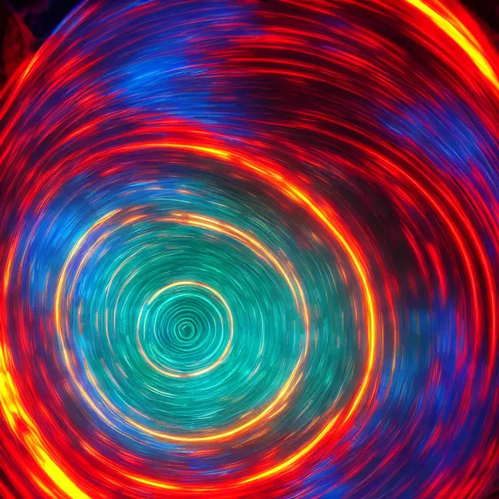 Prompt: inferno, vivid color, chrome effect, spiral effect, 4K, 8K, cinematic, highly detailed, studio lighting, hypnotic effect, psychedelic effect, mesmerizing effect, black light effect, professional, unreal engine 5, cyberpunk effect
