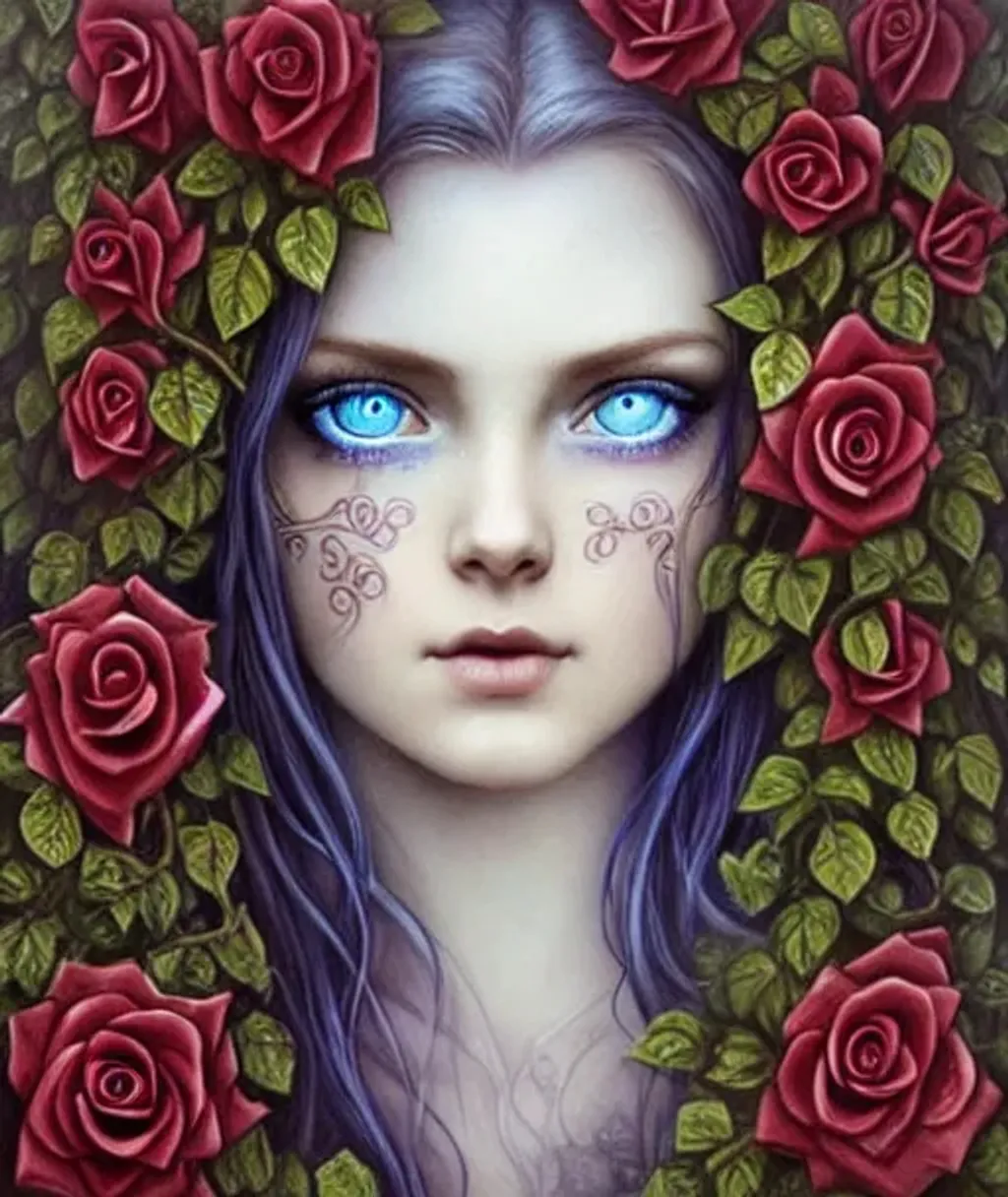 Beautiful girl with super large Blue Eyes with amazi... | OpenArt