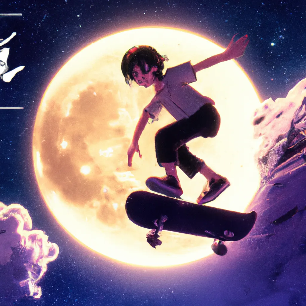 anime key visual of a little boy riding a skateboard