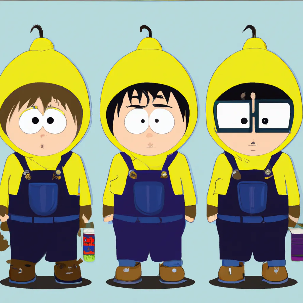 Thew boys of the South Park cartoon as minions | OpenArt