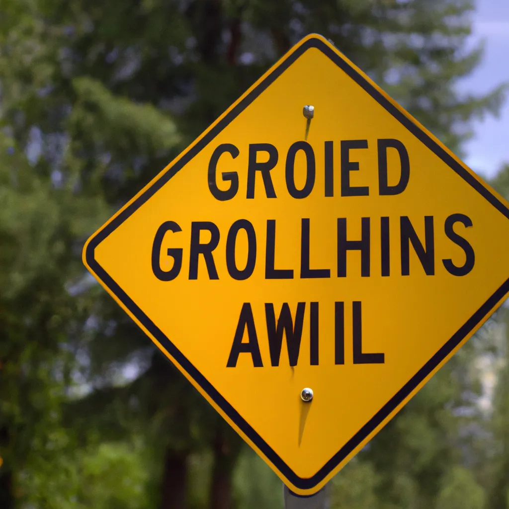 Prompt: An american road sign warning for goblins ahead, 4k, nikon, 35mm