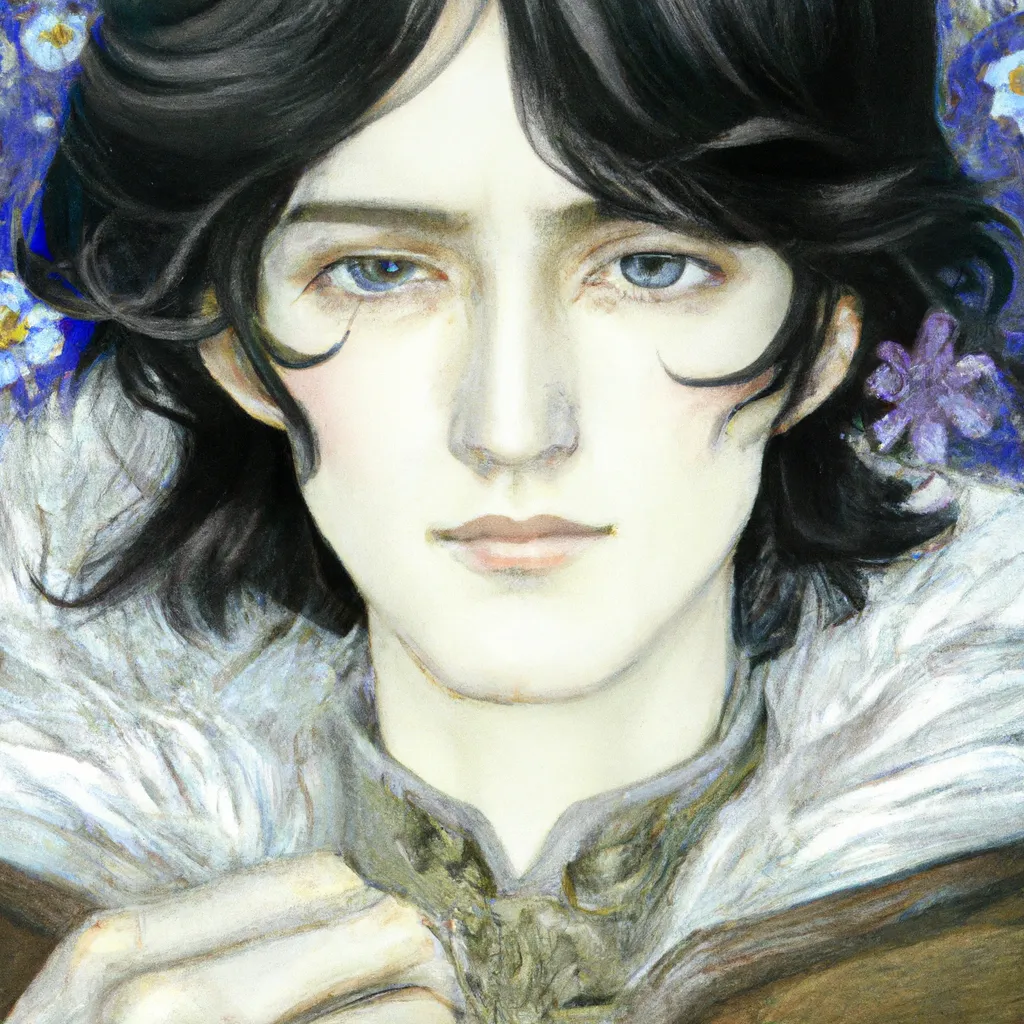 Prompt: portrait painting of young handsome beautiful paladin elf!! man with long! wavy dark hair and blue eyes in his 2 0 s named taehyung minjun james fighting a group of goblins, pale, wearing armor!, modest, elegant, cute, delicate, soft facial features, art by alphonse mucha, vincent van gogh, egon schiele,