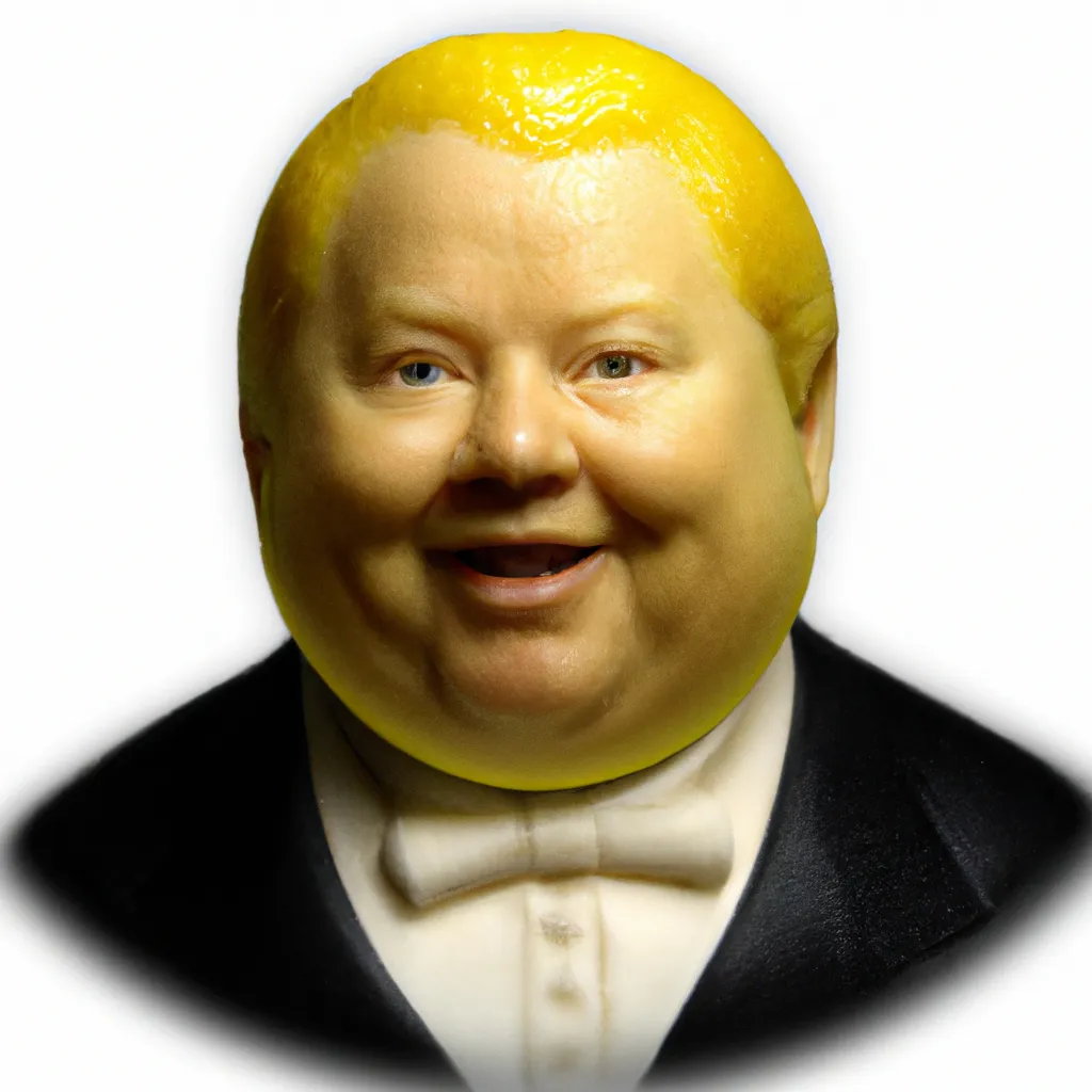 Prompt: Photo-Realistic-3-D Smiling William Howard Taft as a 100% Lemon