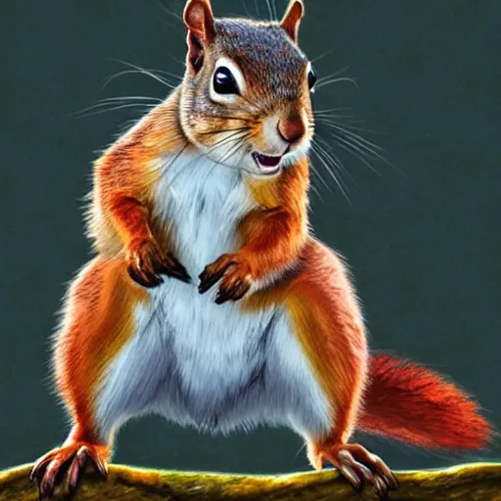 Prompt: a squirrel in karate pose , fantasy, intricate, highly detailed, digital painting, hyperrealistic, artstation, concept art, sharp focus, illustration