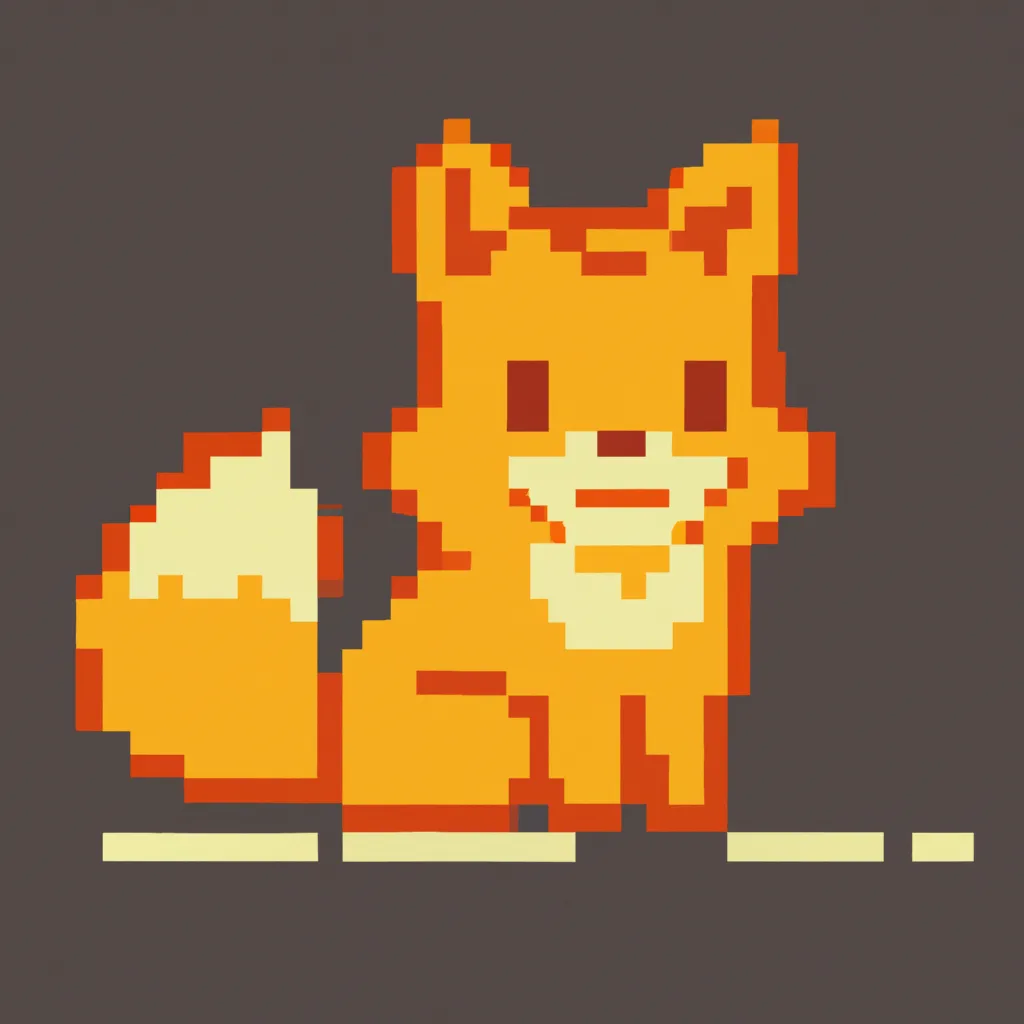 Prompt: cute fox, pixel art 