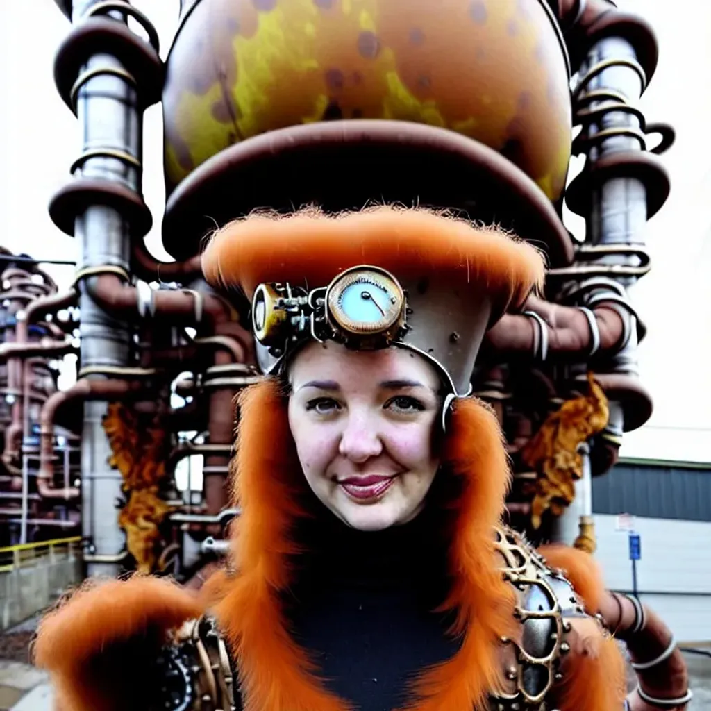 A giant gelatinous fungus grows in an enormous steam... OpenArt