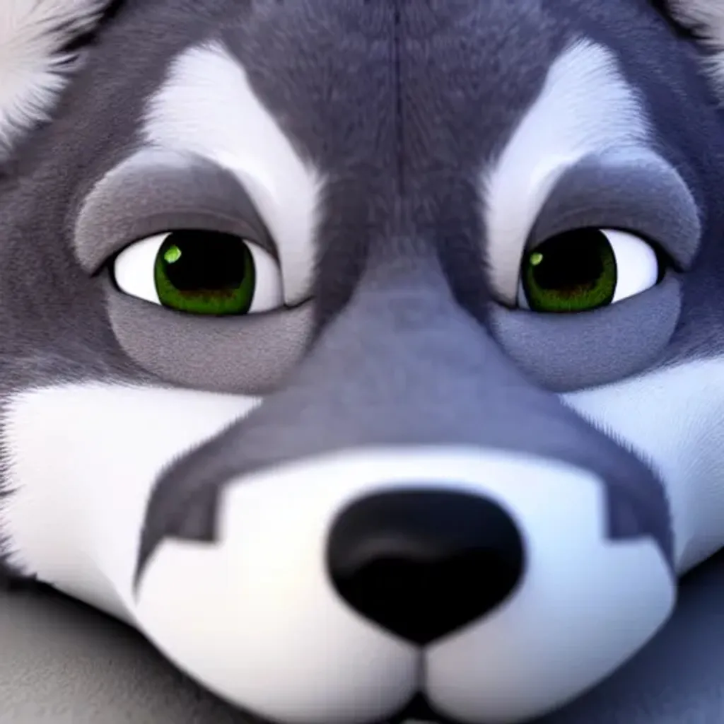 Prompt: 3d fluffy grey husky, closeup cute and adorable, cute big circular reflective eyes, long fuzzy fur, Pixar render, unreal engine cinematic smooth, intricate detail, cinematic