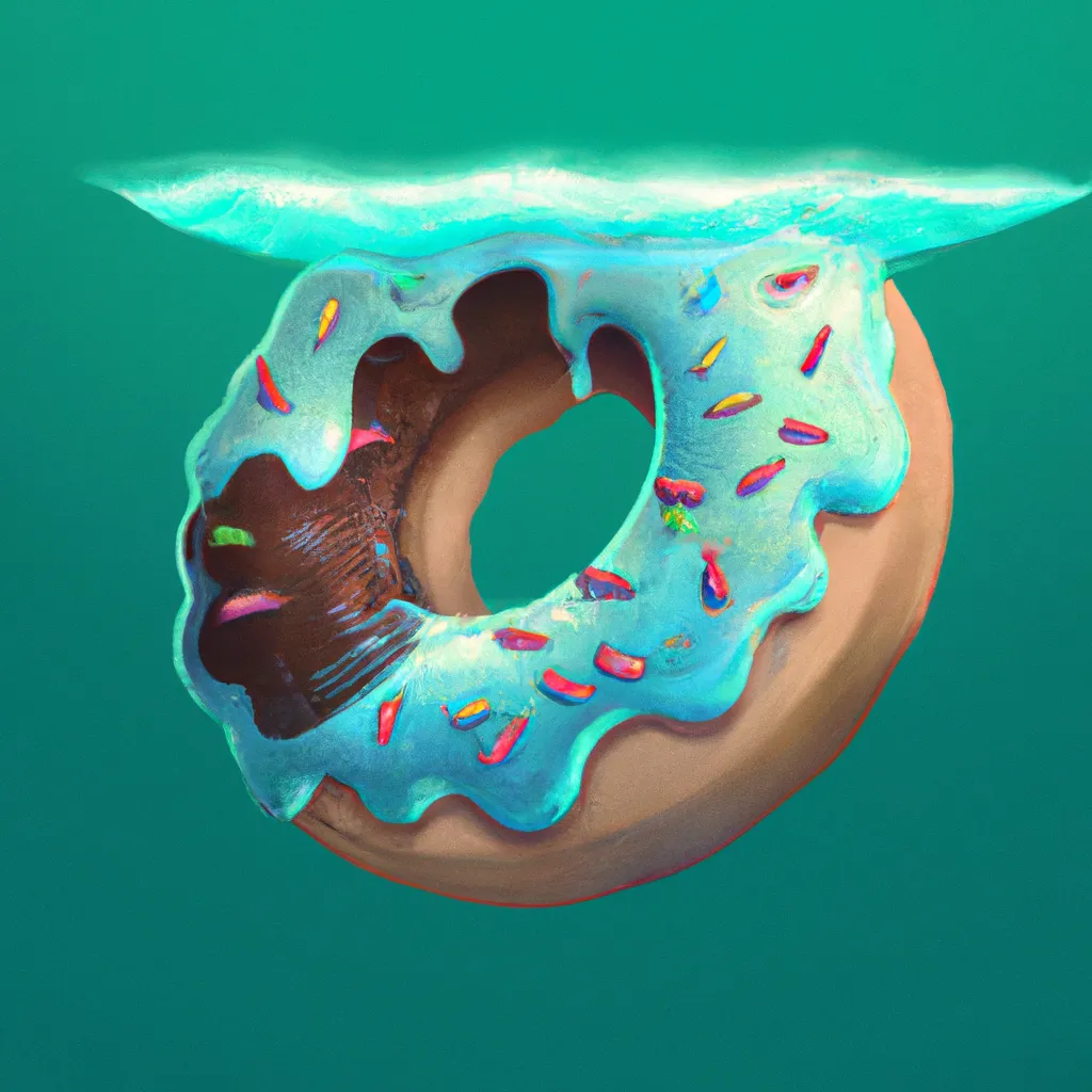 Prompt: Donut underwater, digital art