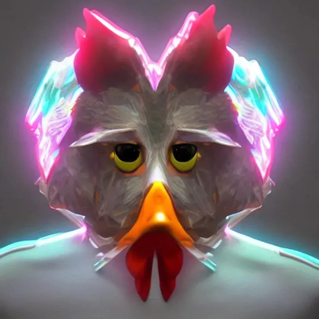 Prompt: cyber chicken realistic 