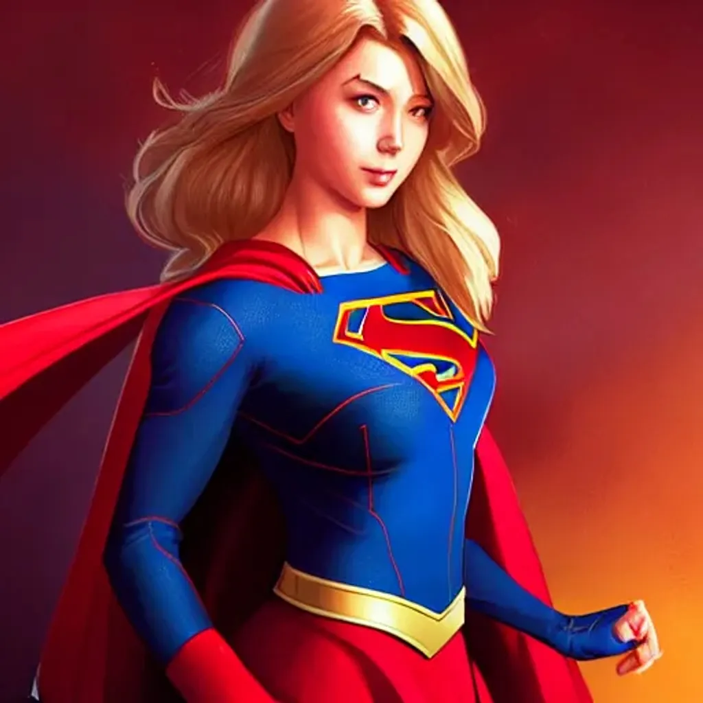 Prompt: Supergirl, highly detailed, digital painting, artstation, facing camera, concept art, smooth, sharp focus, illustration, art by artgerm and greg rutkowski, high definition digital art, dramatic lighting, in the style of ilya kuvshinov and Ross tran