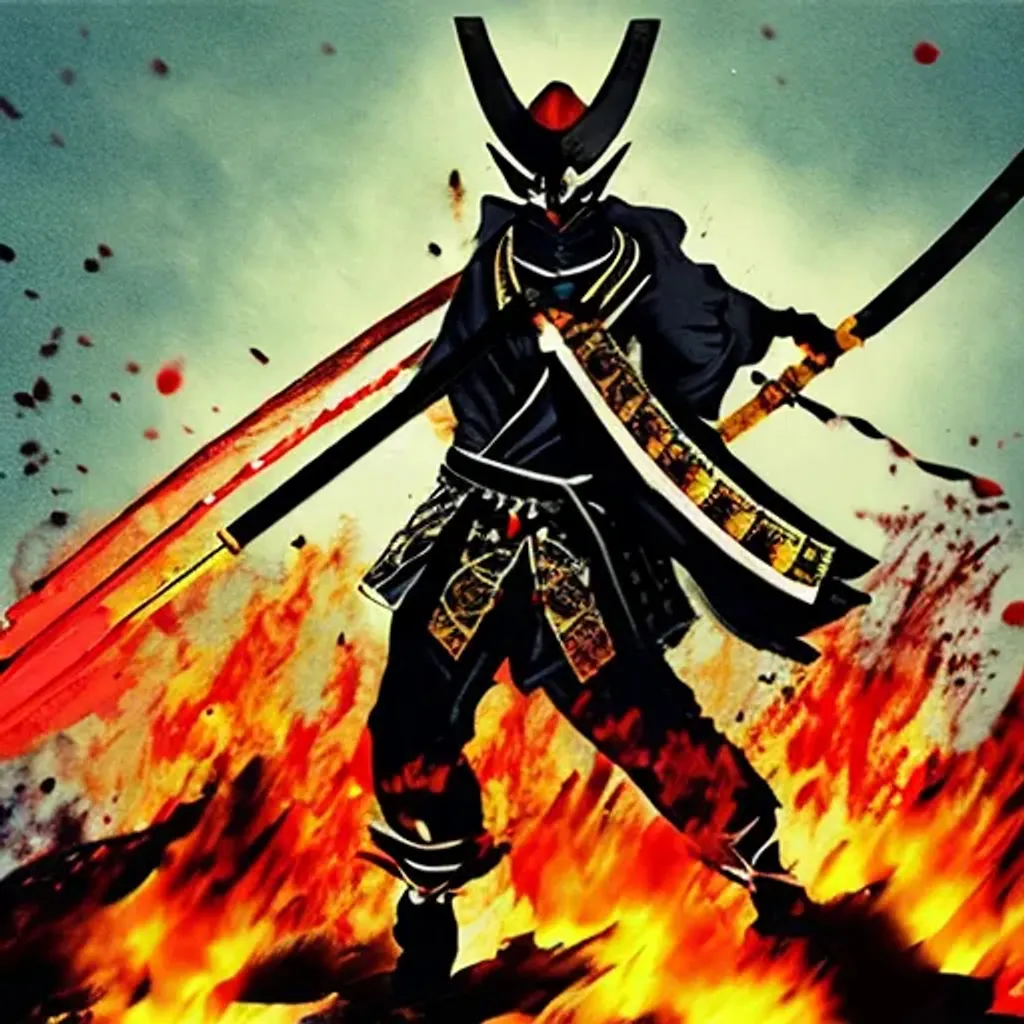 Prompt: samurai  on fire 

sword 



