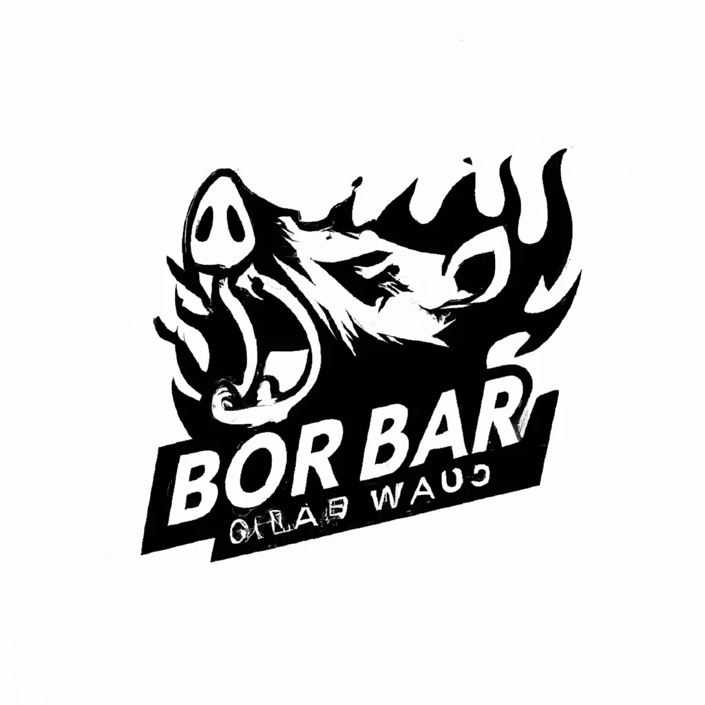 Prompt: rioting wild boar, logo design, Dribble, Behance