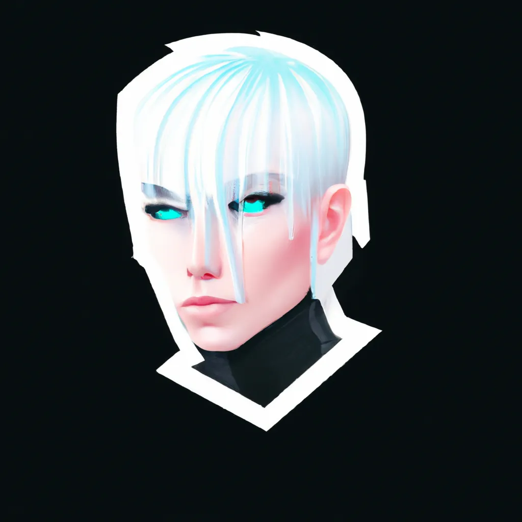 Prompt: White haired cyberpunk girl, high-end modern sticker, featured on 99designs and Dribbble, 4K HD