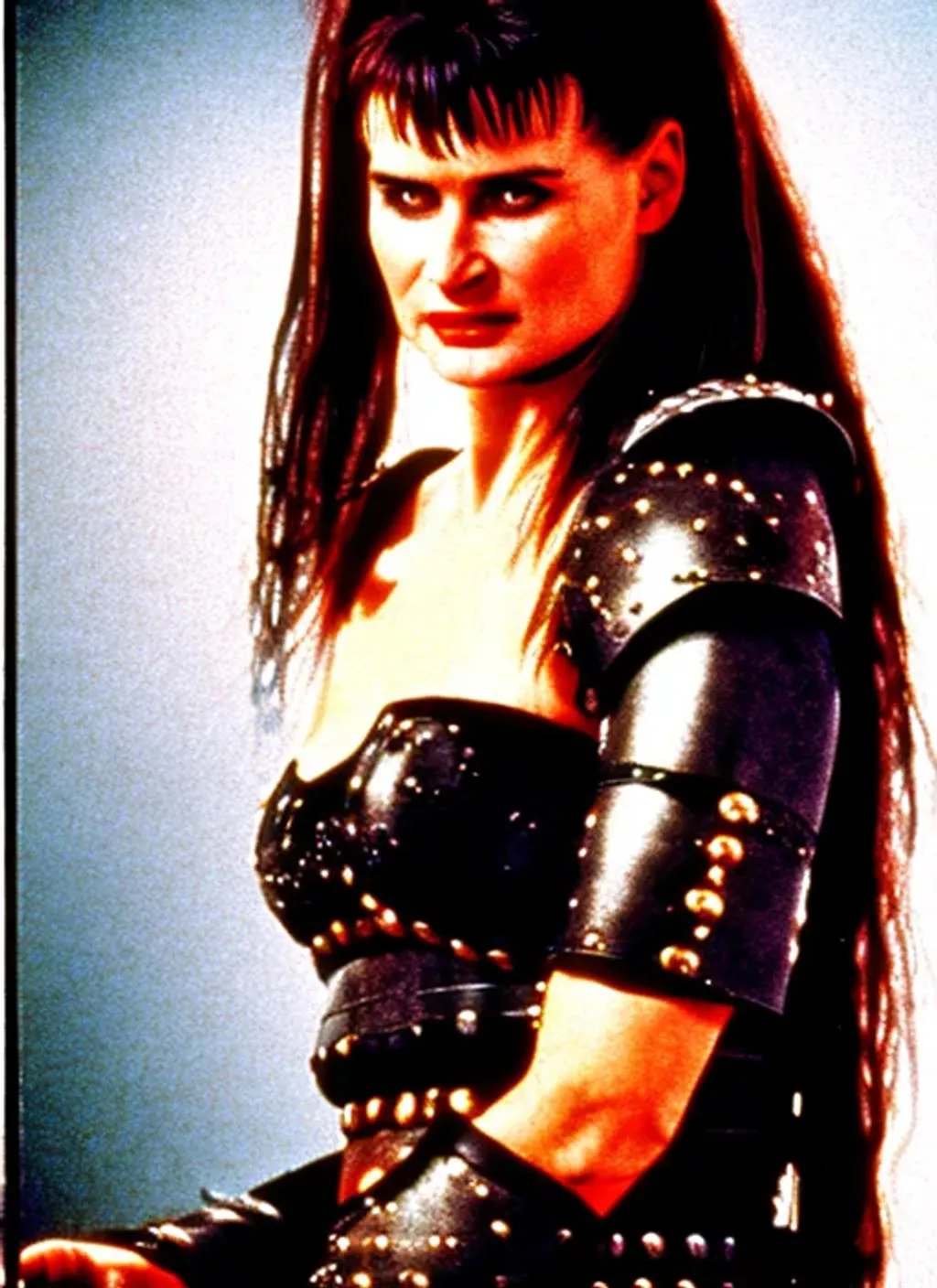 Prompt: Sophie Aldred as Xena Warrior Princess, color photograph, taken 1997