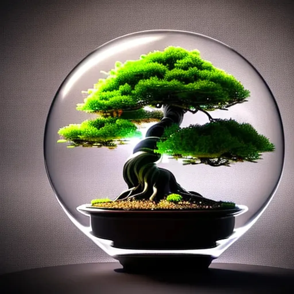 Prompt: bonsai tree inside a round glass sphere made of crystal, dark backgroud, hyperdetailed, intricately detailed, brilliant, stunning, Unreal Engine 5,  meticulously detailed, extremely beautiful, hyperrealism, maximalist 