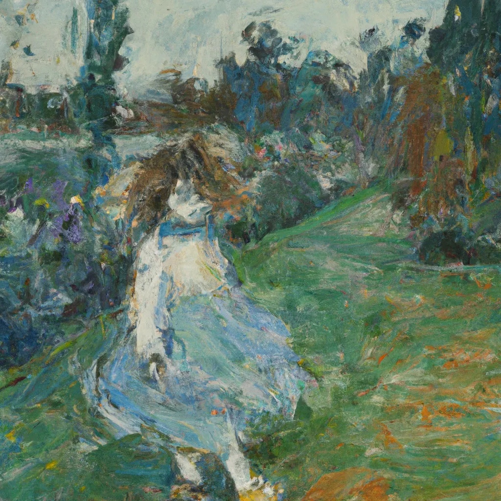 Prompt: Girl With Messy Hair at Hyde Park, London, 1880, by Claude Monet