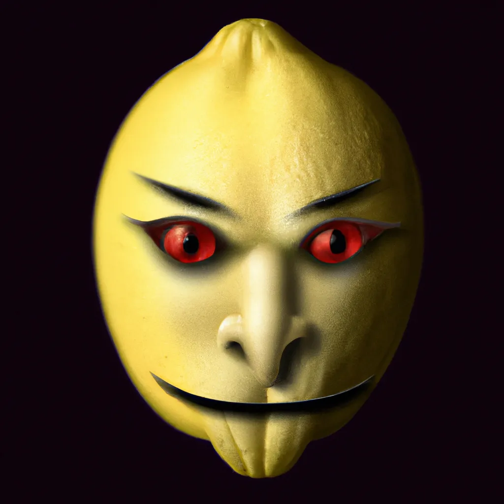 Prompt: Dracula's head and face as a photo-realistic Lemon
