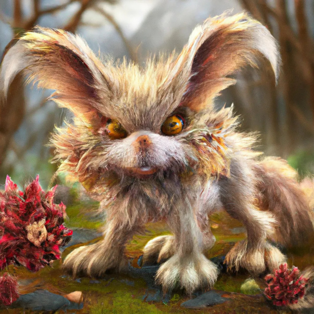 Prompt: Ultra high Quality photo |A cute little furry monster  is serving Dali and Escher and Klarwein posing as cute furry monster beasts | video game character  | made out of flora fauna | fine details and expressions | industrial  revolution | ultra high resolution octane  | midjourney | centered | photo realistic | upscale | by Artgerm Artstation 