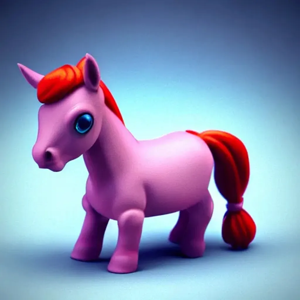 Prompt: tiny cute horse toy, standing character, soft smooth lighting, soft pastel colors, skottie young, 3d blender render, polycount, modular constructivism, pop surrealism, physically based rendering, square image