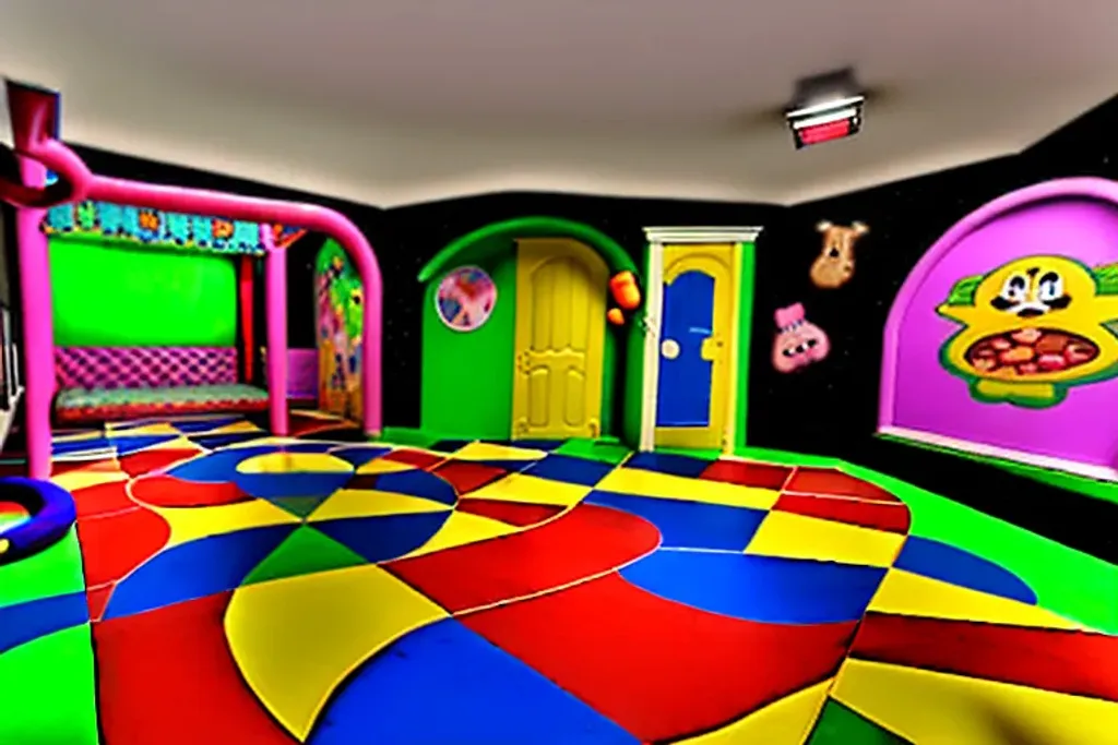 realistic photograph of the backrooms level Nostalgi