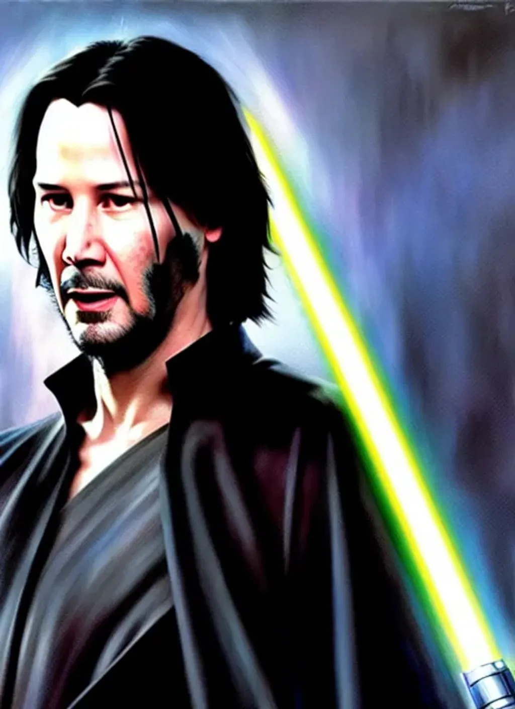 Keanu Reeves as a Jedi by Dave Dorman | OpenArt