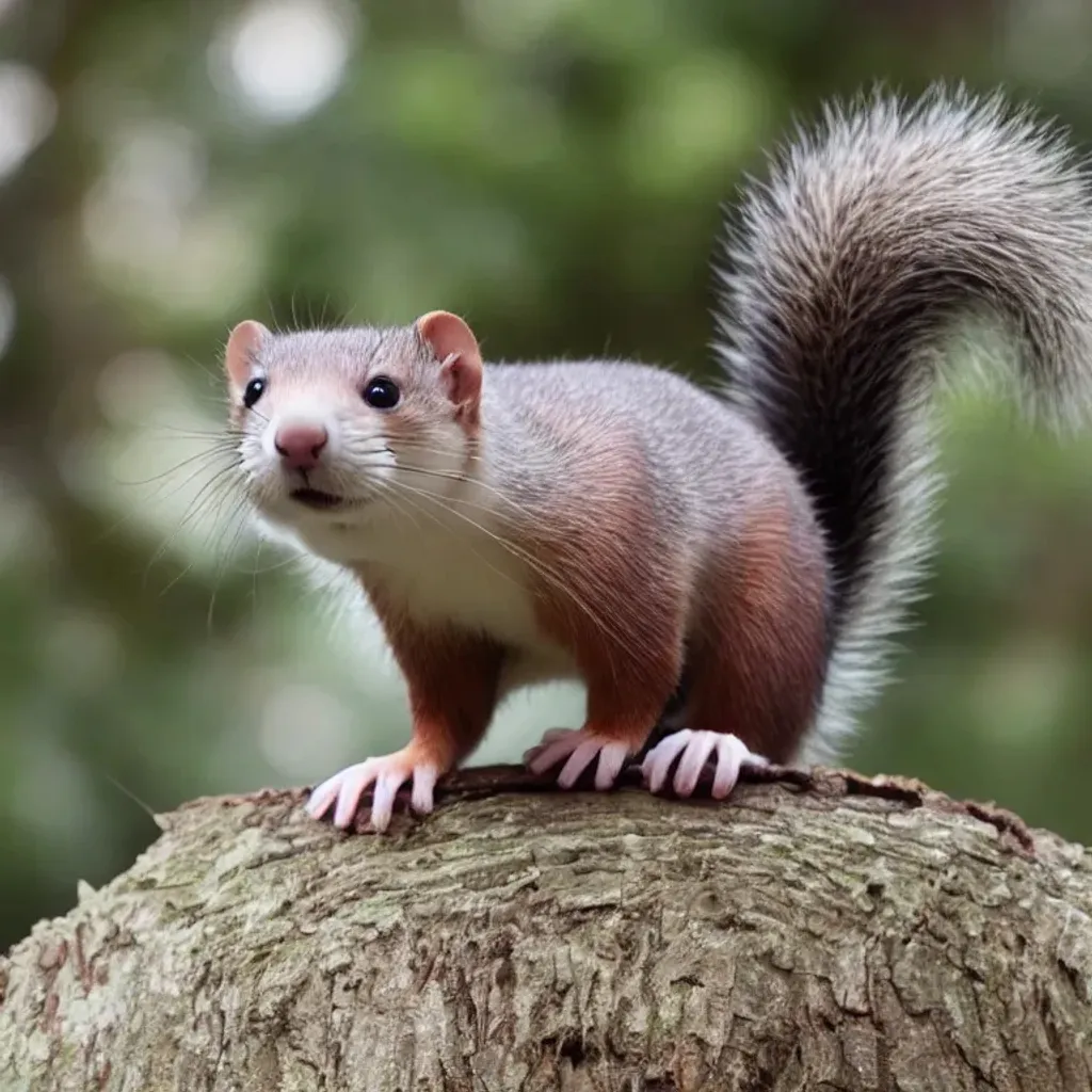 Prompt: ferret squirrel hybrid