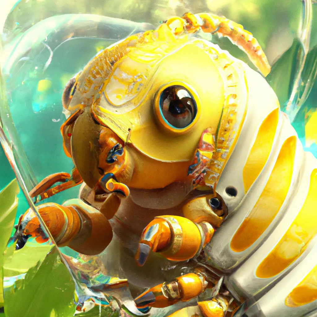 Prompt: opulent transparent clear see - through portrait of a terrifying beautiful male alien isopod lemon creature with a leaf and lemon-shaped head, mottled coloring, adorable, childlike, microscope overgrown biopunk jungle environment, ultra realistic, concept art, art nouveau, photorealistic, octane render, 8 k, unreal engine. art by christopher marley and artgerm and greg rutkowski and alphonse mucha