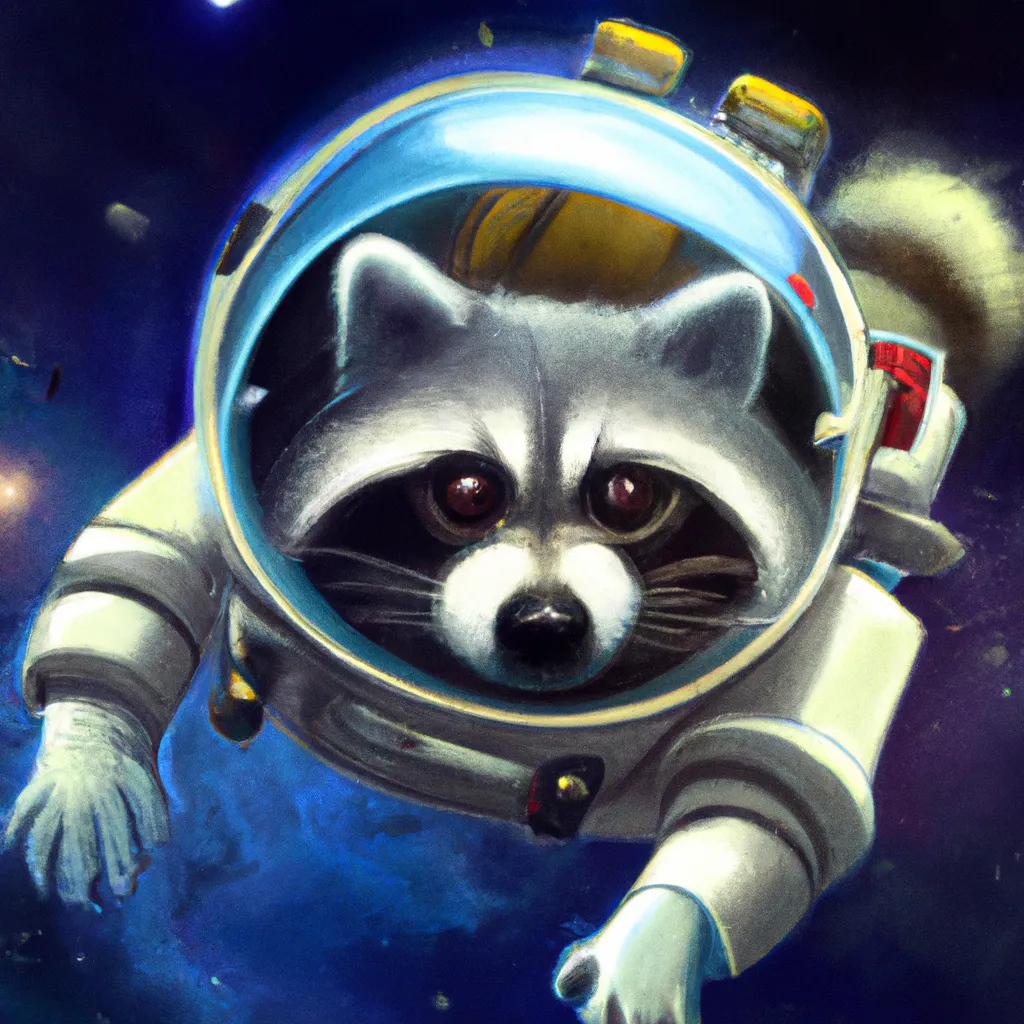 A picture of an astronaut raccoon in a spacesuit flo... | OpenArt