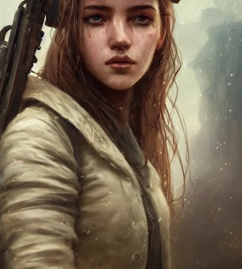 Prompt: Extremely detailed feminine face, centered character concept art of  beautiful female in dystopian wasteland by Jonathan Bentley and Vincent Vibhavanta and greg rutkowski on artstation, 23 years old, full body in frame, strong llight colors, trending on artstation, award winning digital art, hyperrealistic, dramatic atmosphere, aesthetic clothes, very detailed face, cinematic composition, cinematic lightning, very coherent, octane render, unreal engine 5, 8k, 
