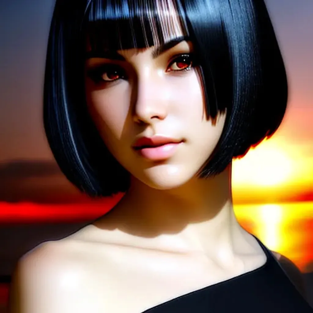 Prompt: a young girl, hispanic, black hair, short hair, dark brown eyes, pale olive skin, rounder face, cute, cyberpunk, HDRI, masterpiece, smooth, sharp focus, illustration, golden ratio, anime.