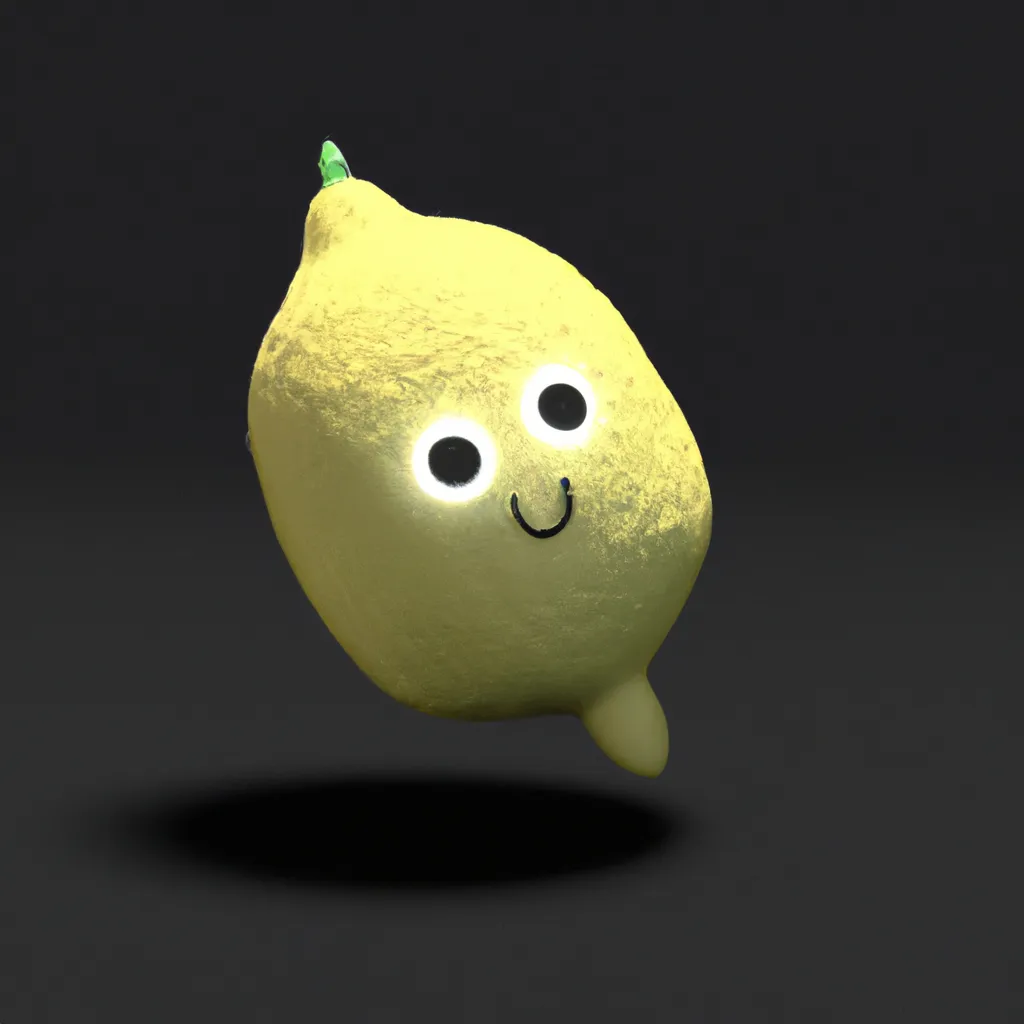 Prompt: Tiny Lemon Doodle Character, rim lighting, 3d render, 