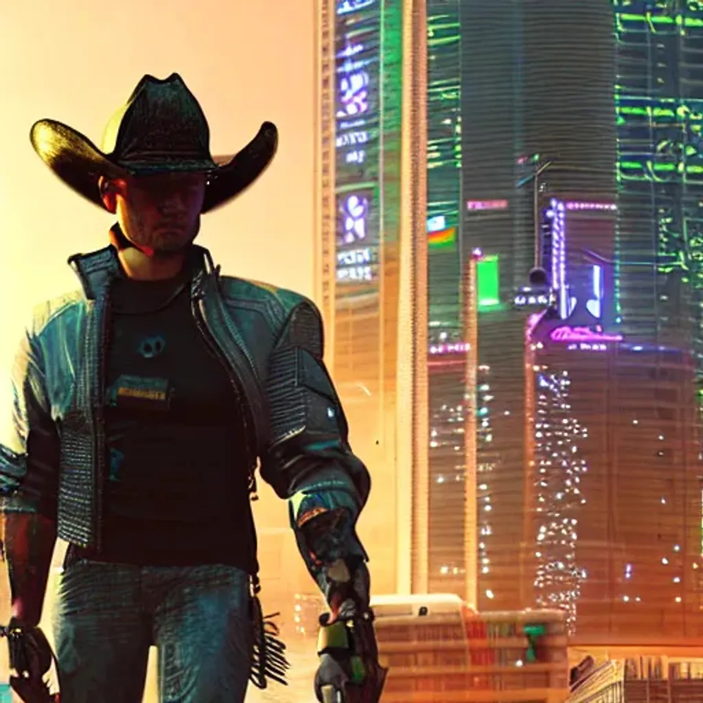 Prompt: cyberpunk cowboy