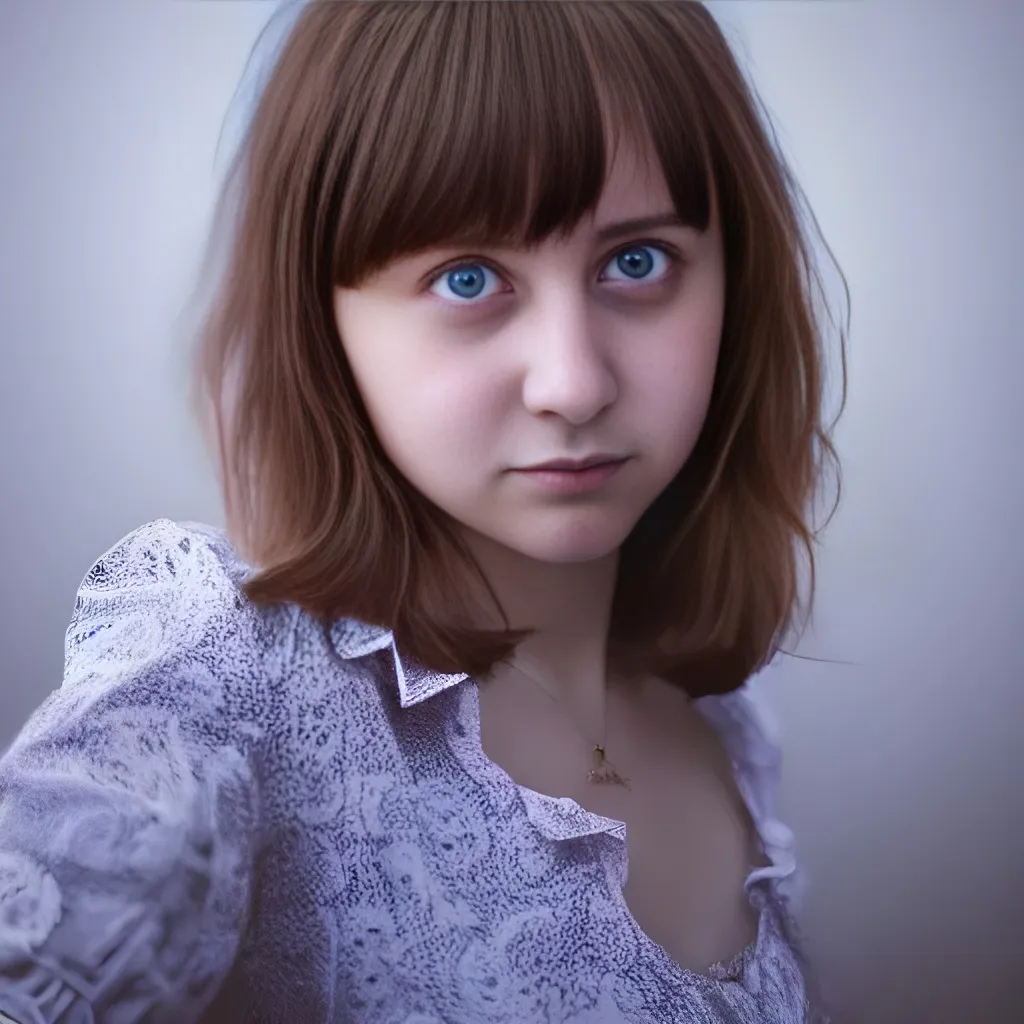 Prompt: a beautiful portrait of a russian teen girl, short hair, big eyes, by Heero Yuy, by Christos Lytras, by Stefan Kostic, by TaissOnAir (Miss Ti),by Nibelart,by WLOP, trending on Artstation, detailed, cinematic, low light, photorealistic, volumetric, realistic, octane render, golden ratio, law of thirds, studio lighting, rim light, photo-bash, 8k post-production, hyperrealism, 80mm lens