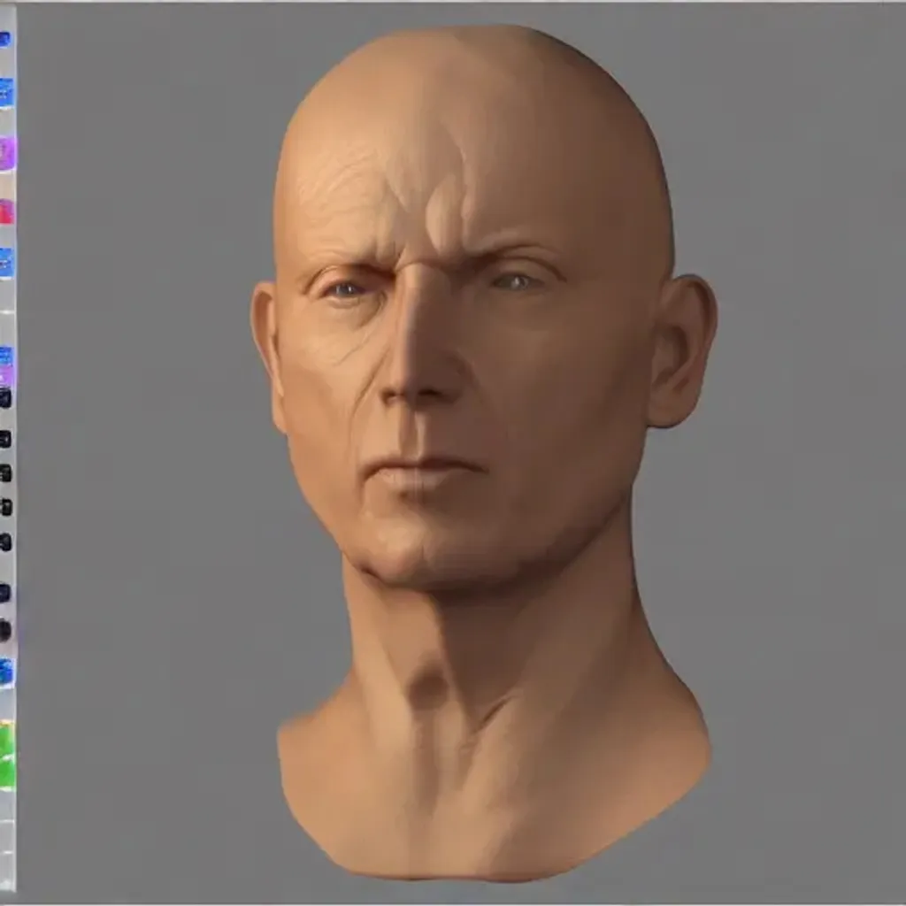 Prompt: human head uv unwrapped, basecolor, uv map, albedo texture, diffuse - map, pbr rendering, texture channels