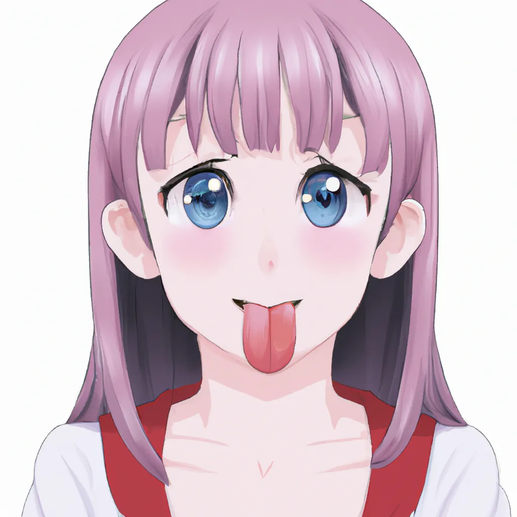 Prompt: anime key visual, cute girl sticking tongue out, eyes crossed