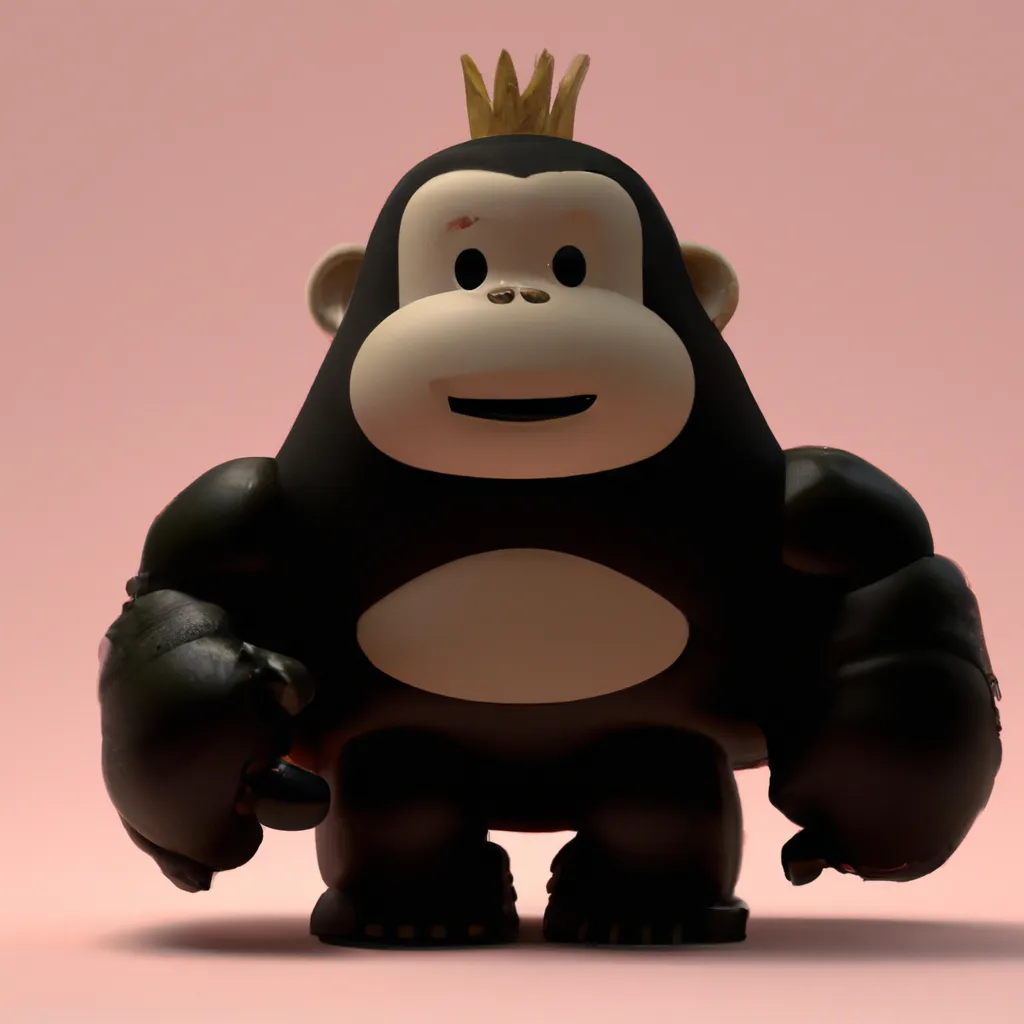 Prompt: 3D Render of King Kong by sanrio