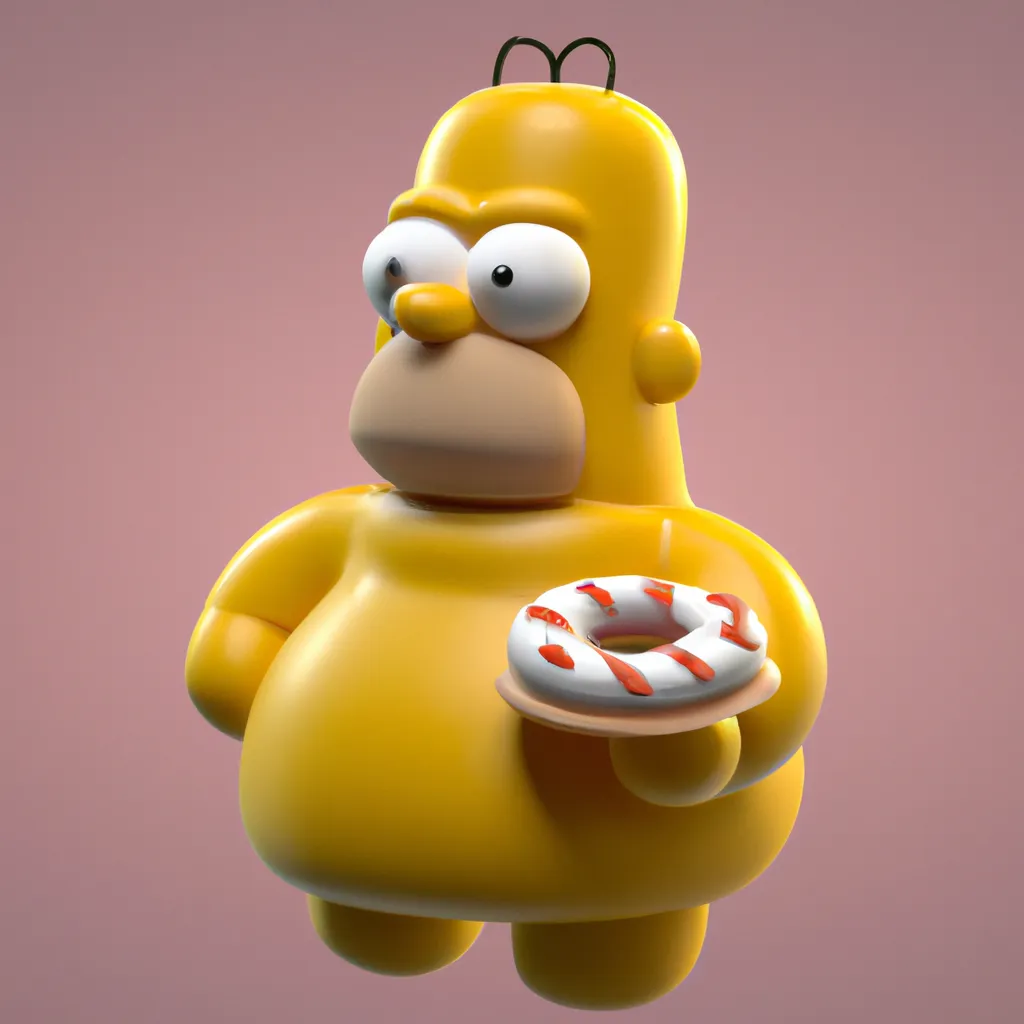 3D Render of Homer Simpson by sanrio | OpenArt