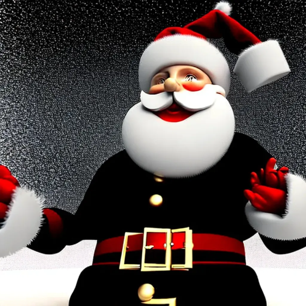 Prompt: highly-detailed digital art of cool santa  in black costume, octane render