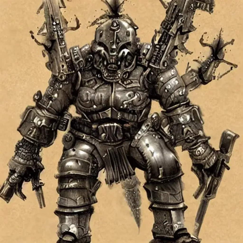 heavy steel infantry, demons, guns, cannons, animals... | OpenArt