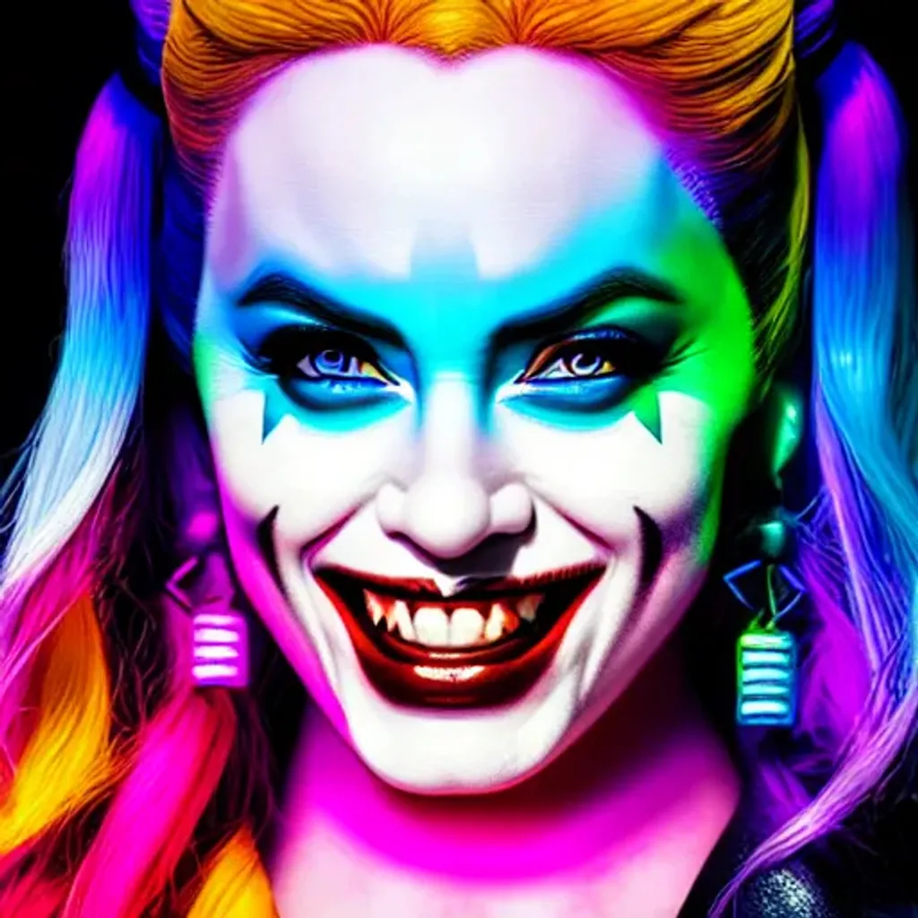 Prompt: https://cdn.openart.ai/uploads/upscaled/psychedelic-art-style-id-color-8k-professional_bAIoE1wB_upscaled.jpg, DC comic's villain Harley Quinn illustration, closeup, random background, highly detailed action scene, attractive, Detailed Render, eye-candy, Breathtaking,8k resolution Greg Rutkowski, Artgerm, WLOP, Alphonse Mucha dynamic lighting hyperdetailed intricately detailed Splash art trending on Artstation triadic, professional vivid colors Unreal Engine 5 volumetric lighting, 