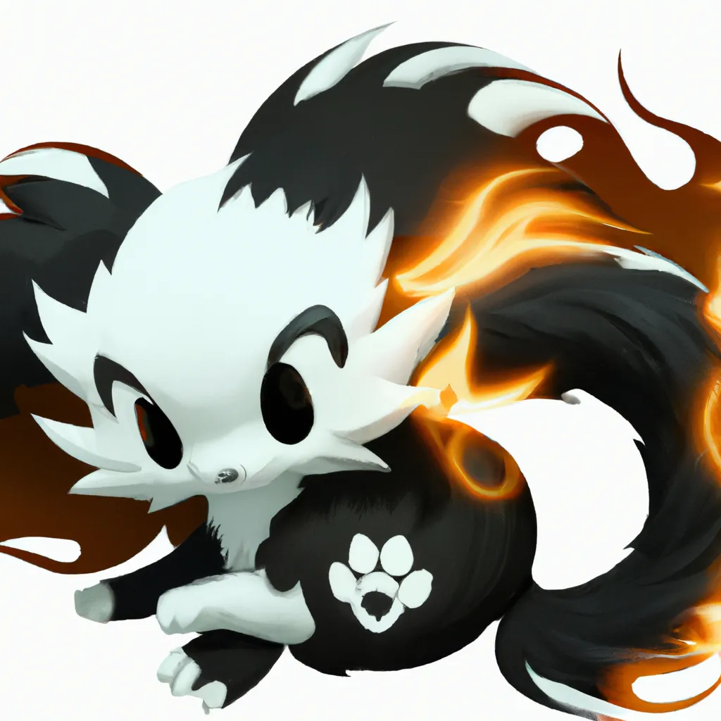 Prompt: skunk pokemon, spotted skunk, fire and ghost type pokemon, cute, cute ghost, mascot, starter, like eevee, like flareon, ken sugimori style, pokemon design, pokemon concept, fakemon, new pokemon, trending online, fluffy, adorable, ken sugimori, high quality, 8k, digital Art, perfect composition, beautiful detailed intricate insanely detailed octane render trending on artstation, 8 k artistic photography, photorealistic concept art, soft natural volumetric cinematic perfect light, chiaroscuro, award - winning photograph, masterpiece, oil on canvas, raphael, caravaggio, greg rutkowski, beeple, beksinski, giger