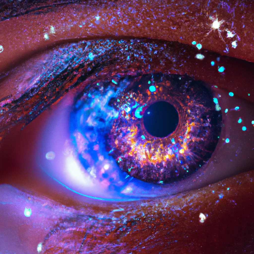 Prompt: close up photo of a galaxy eye with different tones, hyperrealistic HD, beautiful eye