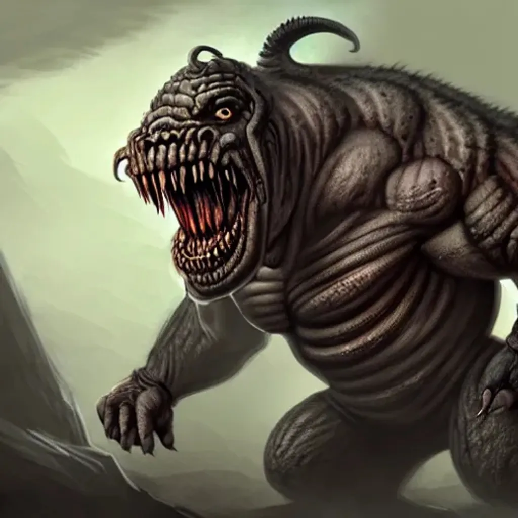 Ogre, Monstrous, Concept Art, Giant, Tusks, Growling... | OpenArt