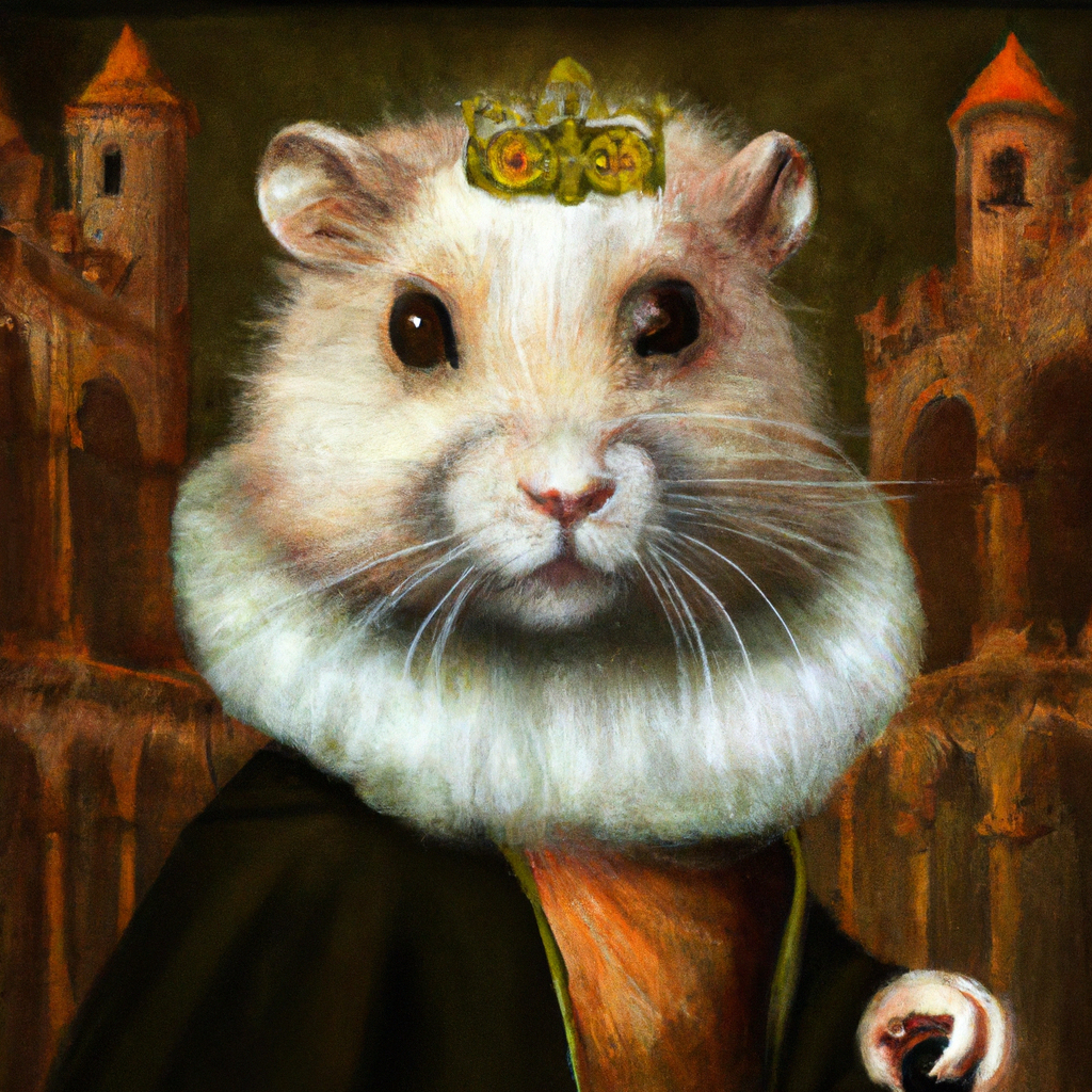 medieval portrait painting of a hampster prince, maj... OpenArt