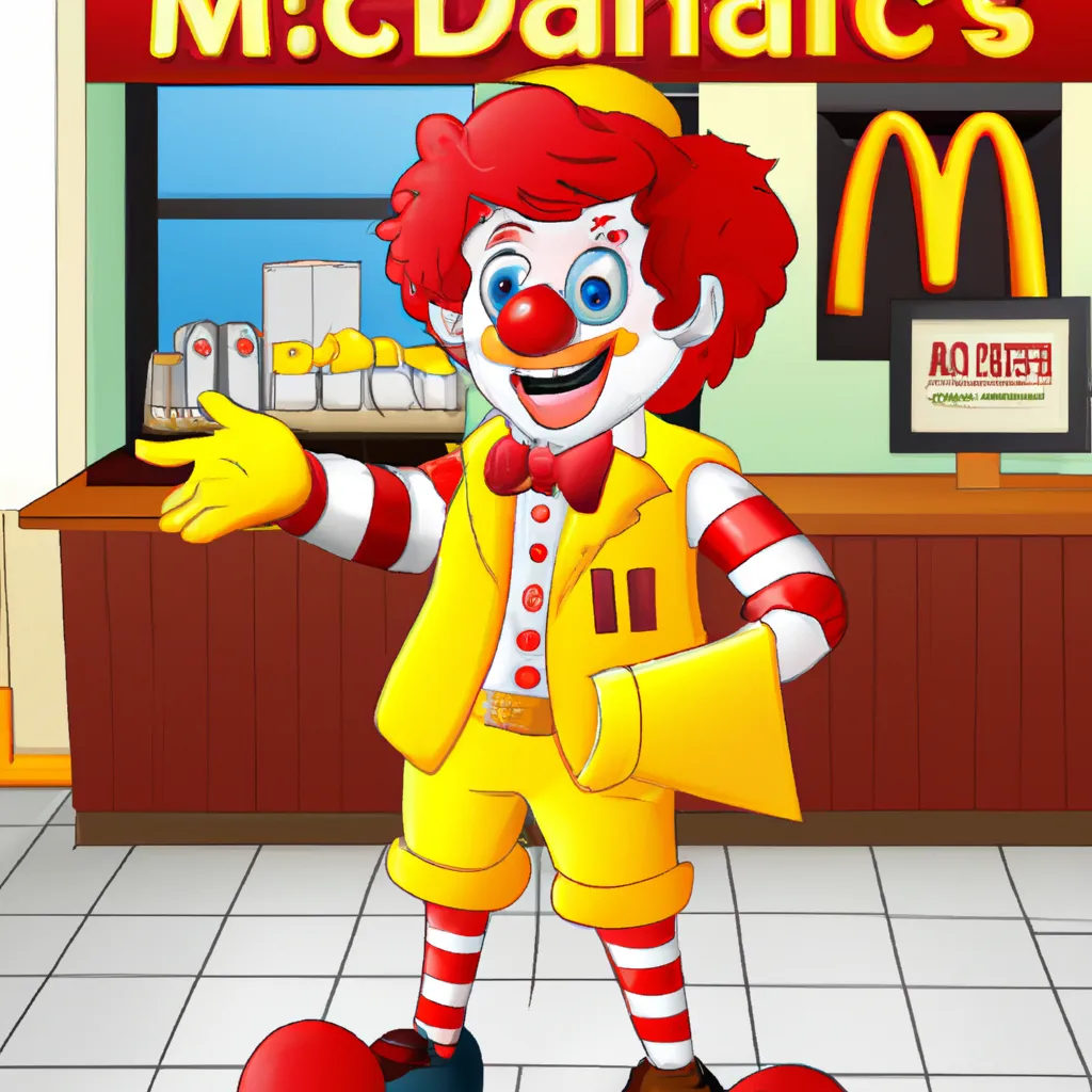 Ronald McDonald working at a McDonald's | OpenArt