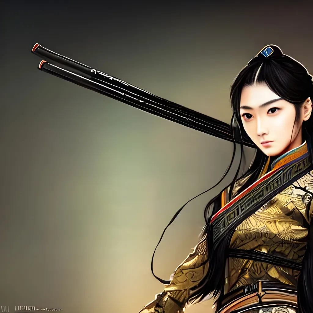 Prompt: An epic fantasy wuxia illustration portrait of a beautiful Chinese female sharpshooter sniper soldier wearing tactical military hanfu, full body xianxia, intricate linework, depth of field by Yoji Shinkawa, artstation, pixiv, artgerm, unreal engine, masterpiece, bright colours, high quality