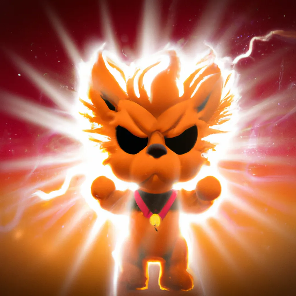 Prompt: A cute toy dog going supersaiyan, digital art, cinematic, Award-Winning, masterpiece 